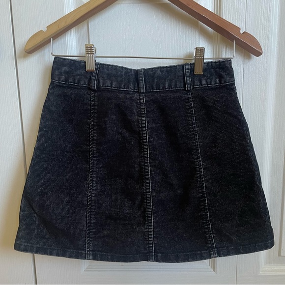 BDG Urban Outfitters Women’s Black Selma Corduroy Button Front Skirt - Picture 2 of 8